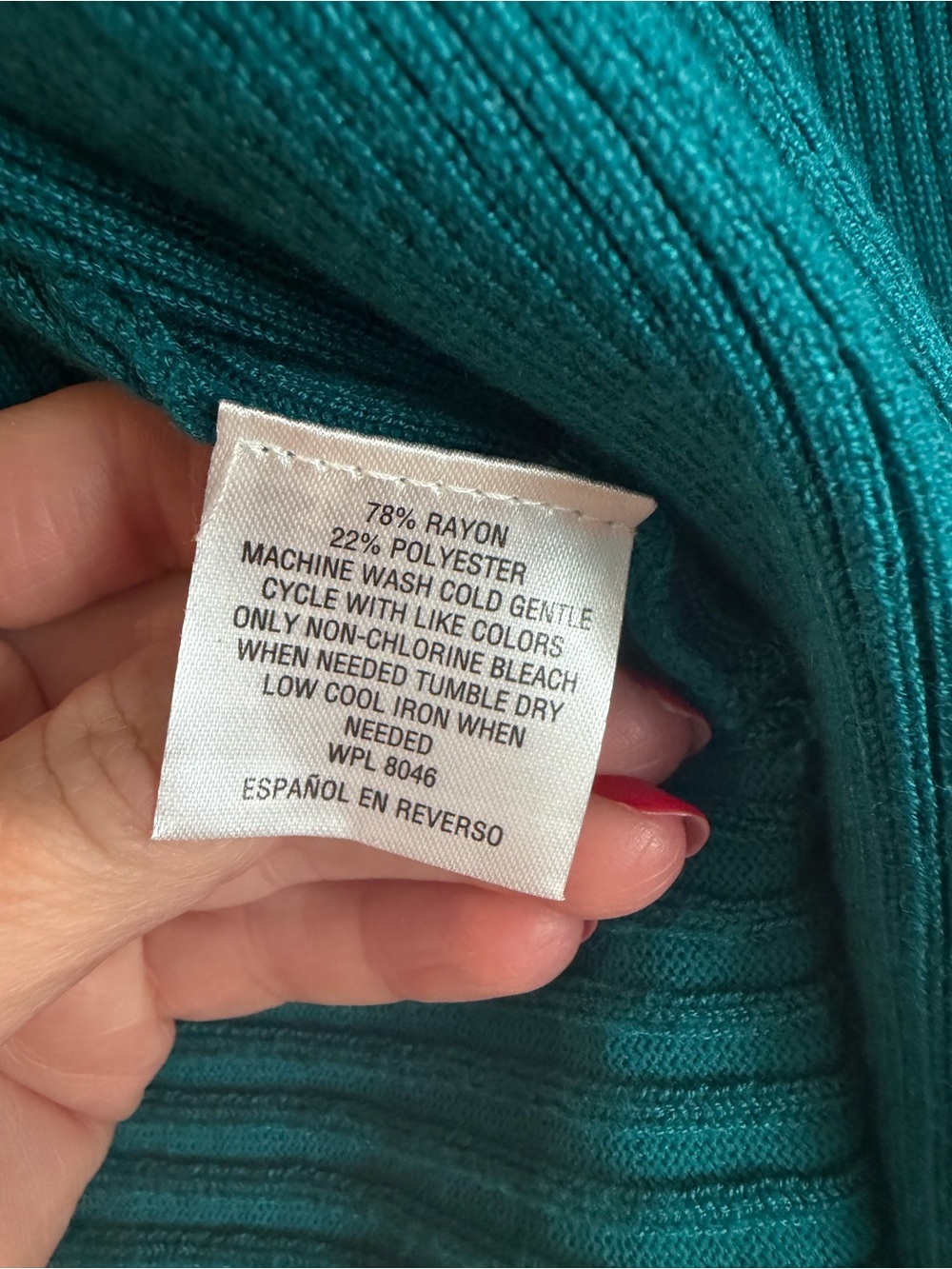 JM Collection Teal Open-Front Ribbed Cardigan - Picture 6 of 6